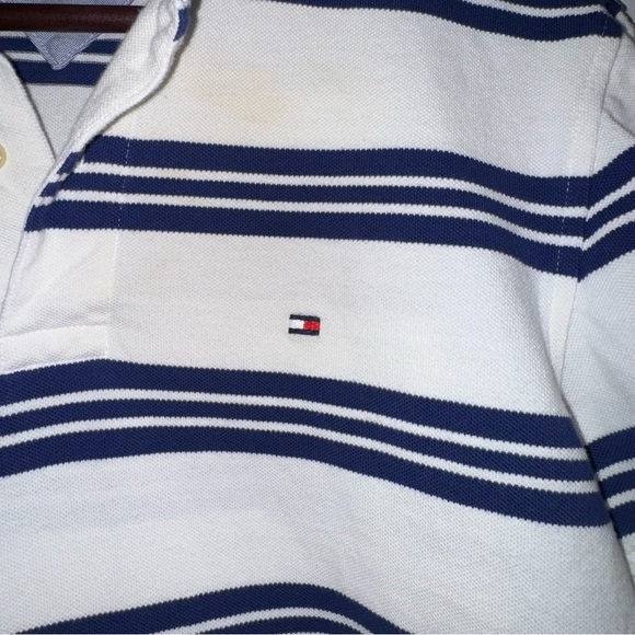 Men's Tommy Hilfiger Polo with Navy and White Stripes - Picture 4 of 8